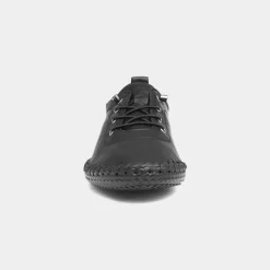 Lunar St Ives Womens Black Leather Casual Shoe