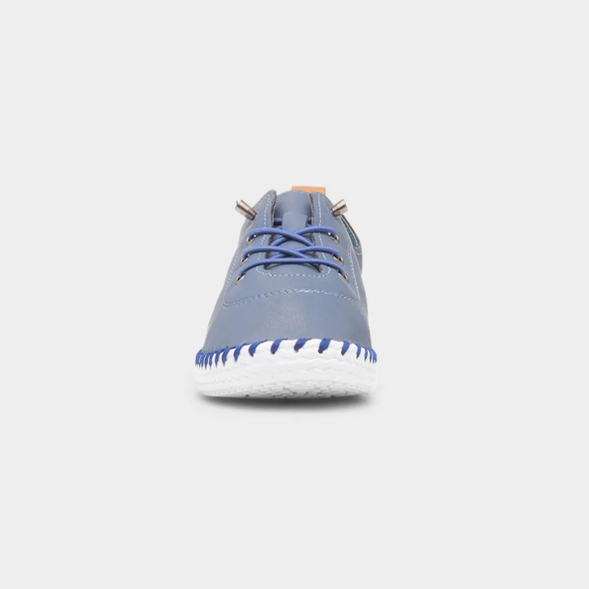Lunar St Ives Womens Blue Leather Casual Shoe