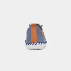 Lunar St Ives Womens Blue Leather Casual Shoe