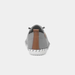 Lunar St Ives Womens Light Grey Leather Shoe