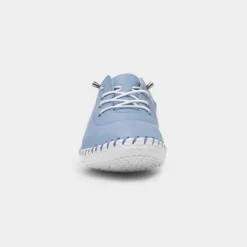 Lunar St Ives Womens Light Blue Leather Shoe