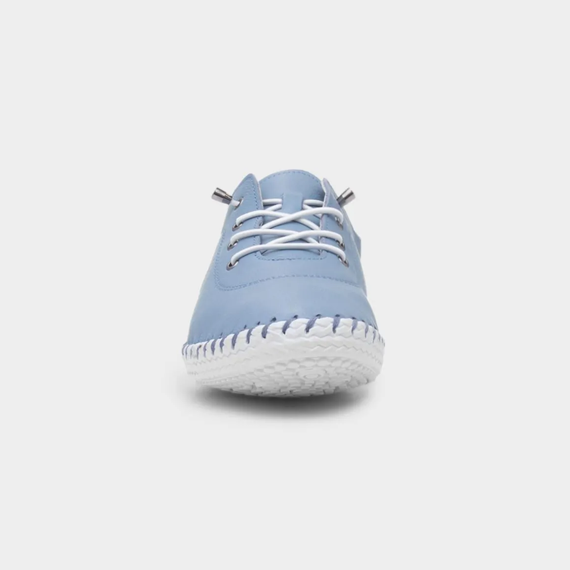 Lunar St Ives Womens Light Blue Leather Shoe