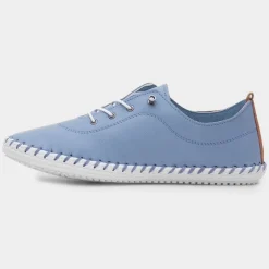 Lunar St Ives Womens Light Blue Leather Shoe