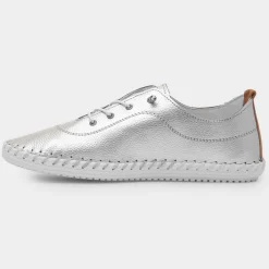Lunar St Ives Womens Metallic Leather Casual Shoe
