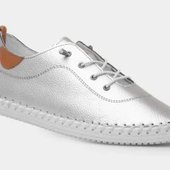 Lunar St Ives Womens Metallic Leather Casual Shoe