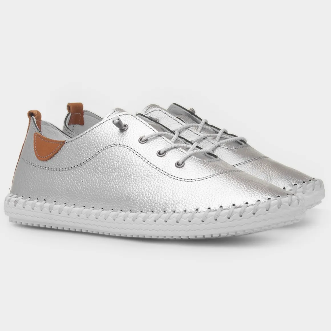 Lunar St Ives Womens Metallic Leather Casual Shoe