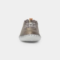 Lunar St. Ives Womens Pewter Metallic Leather Shoe