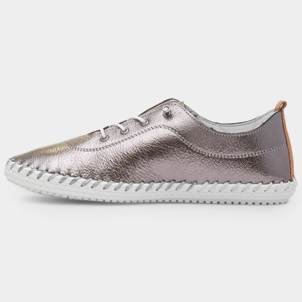 Lunar St. Ives Womens Pewter Metallic Leather Shoe