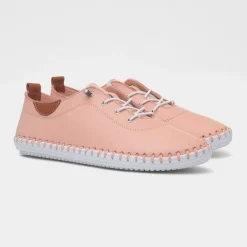 Lunar St Ives Womens Salmon Leather Casual Shoe