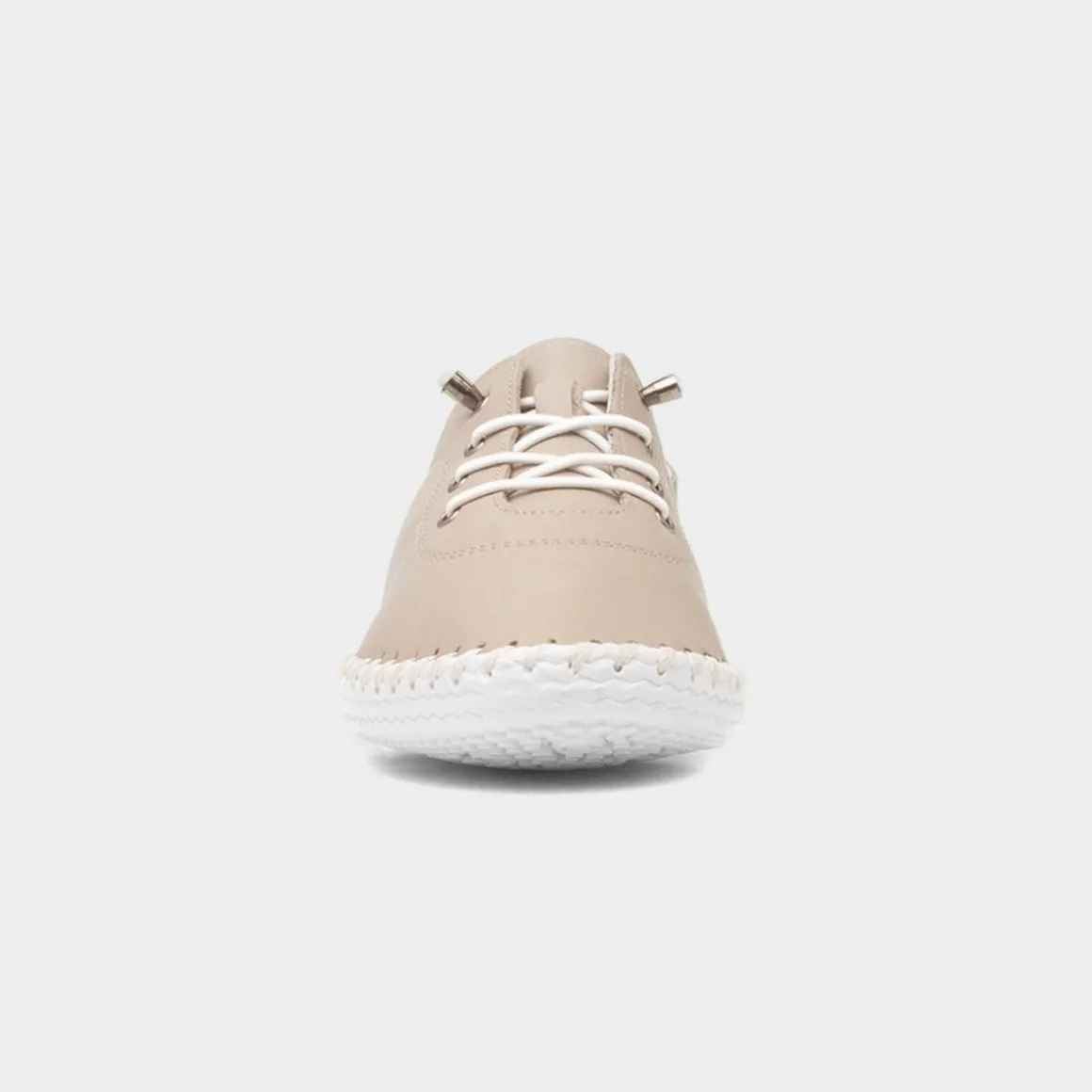 Lunar St Ives Womens Stone Leather Casual Shoe