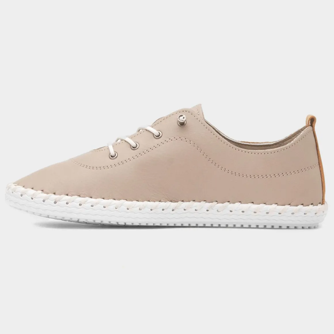 Lunar St Ives Womens Stone Leather Casual Shoe