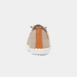 Lunar St Ives Womens Stone Leather Casual Shoe