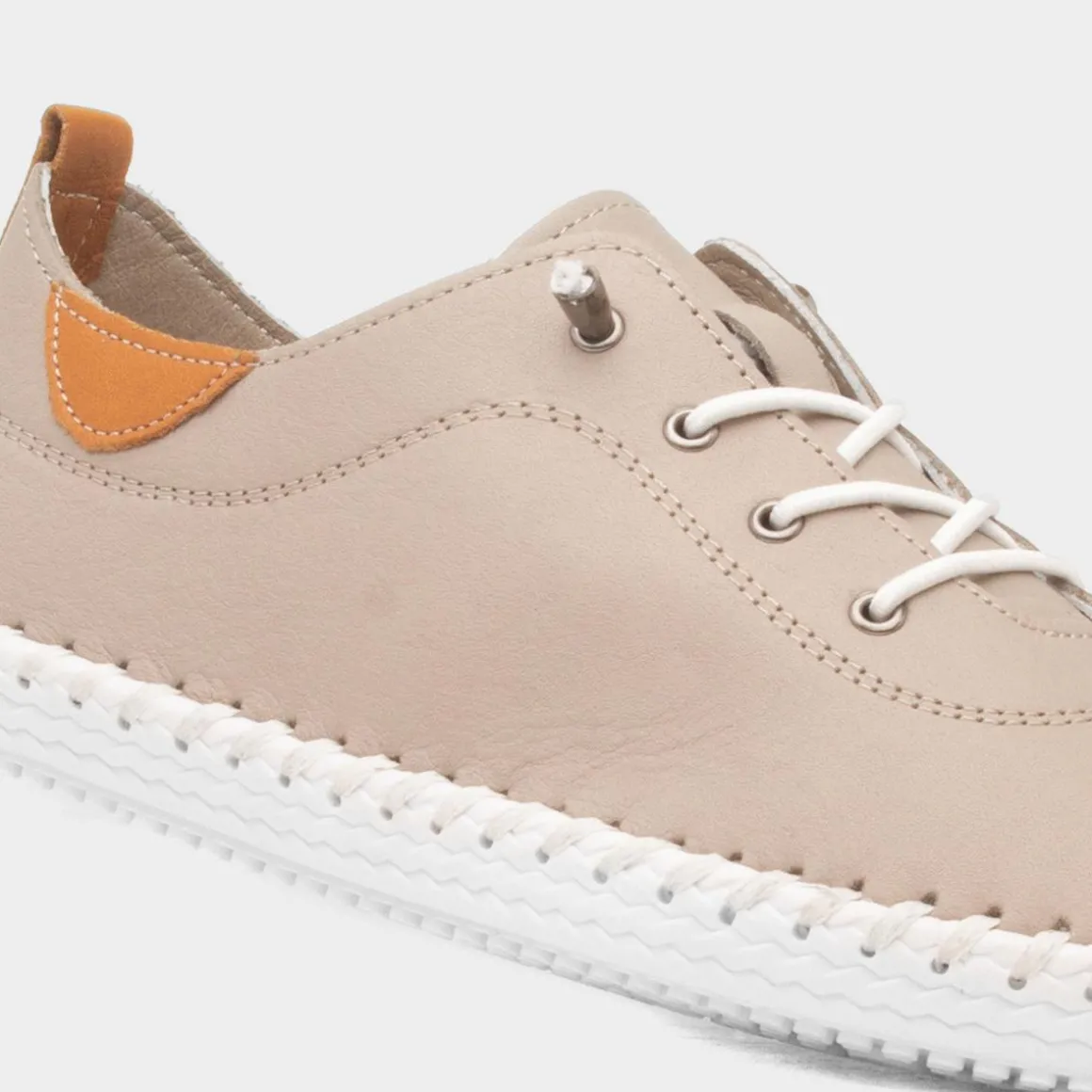 Lunar St Ives Womens Stone Leather Casual Shoe