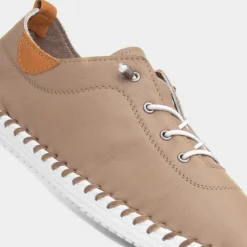 Lunar St. Ives Womens Taupe Leather Casual Shoe