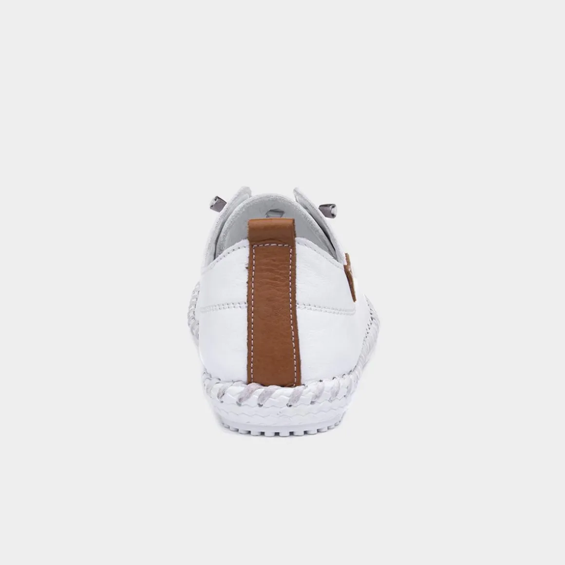 Lunar St Ives Womens White Leather Casual Shoe