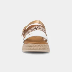 Lunar Summer Womens White Buckle Sandal