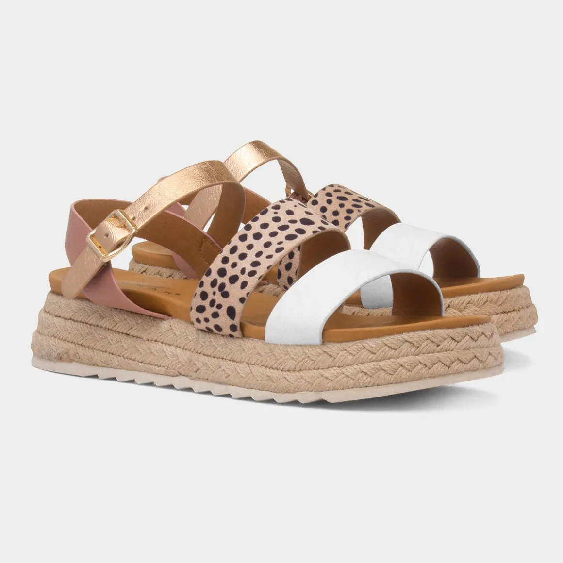 Lunar Summer Womens White Buckle Sandal