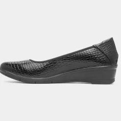 Lunar Winnie Womens Black Leather Shoe