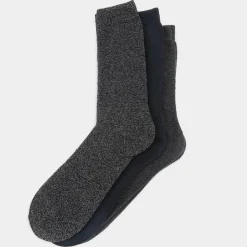 Malvern Mens 3 Pack Grey & Navy Boot Socks