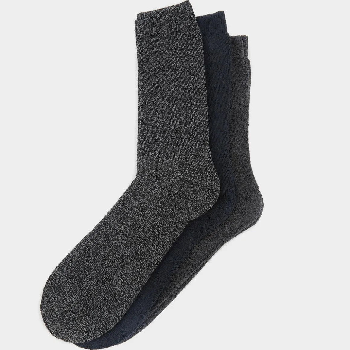 Malvern Mens 3 Pack Grey & Navy Boot Socks