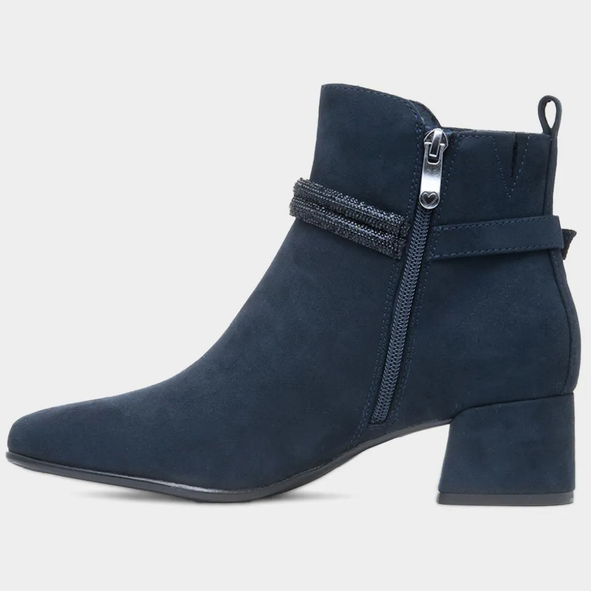 Marco Tozzi Comb Womens Navy Block Heel Boot