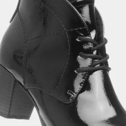 Marco Tozzi Womens Black Patent Heeled Boot