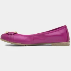 Marco Tozzi Womens Grape Leather Ballerina Shoe