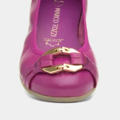 Marco Tozzi Womens Grape Leather Ballerina Shoe
