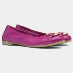 Marco Tozzi Womens Grape Leather Ballerina Shoe