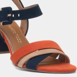 Marco Tozzi Womens Navy Buckle Heel
