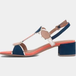 Marco Tozzi Womens Navy Heeled Sandals