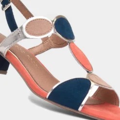 Marco Tozzi Womens Navy Heeled Sandals