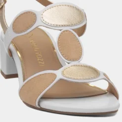Marco Tozzi Womens White Vegan Heeled Sandal