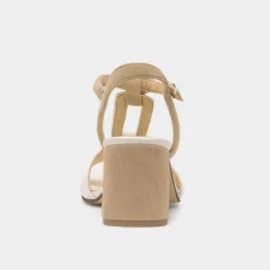 Marco Tozzi Womens White Leather Block Heel