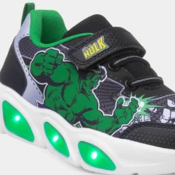 Marvel Hulk Kids Black Light Up Trainer