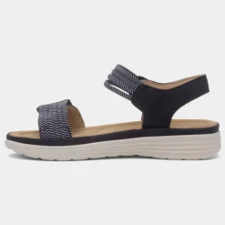 Maya Grace April Womens Black Easy Fasten Sandal