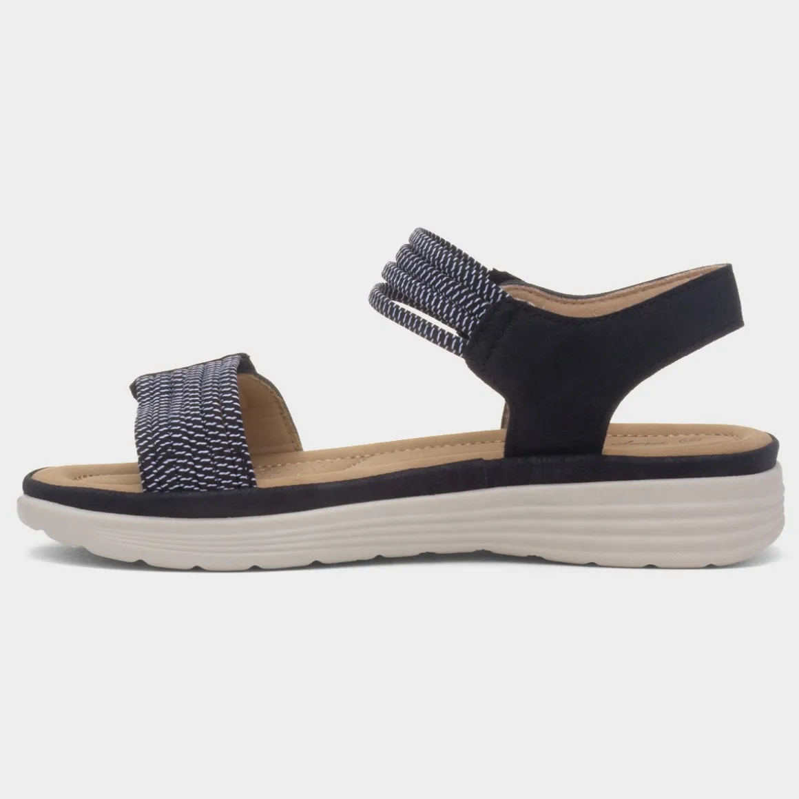 Maya Grace April Womens Black Easy Fasten Sandal