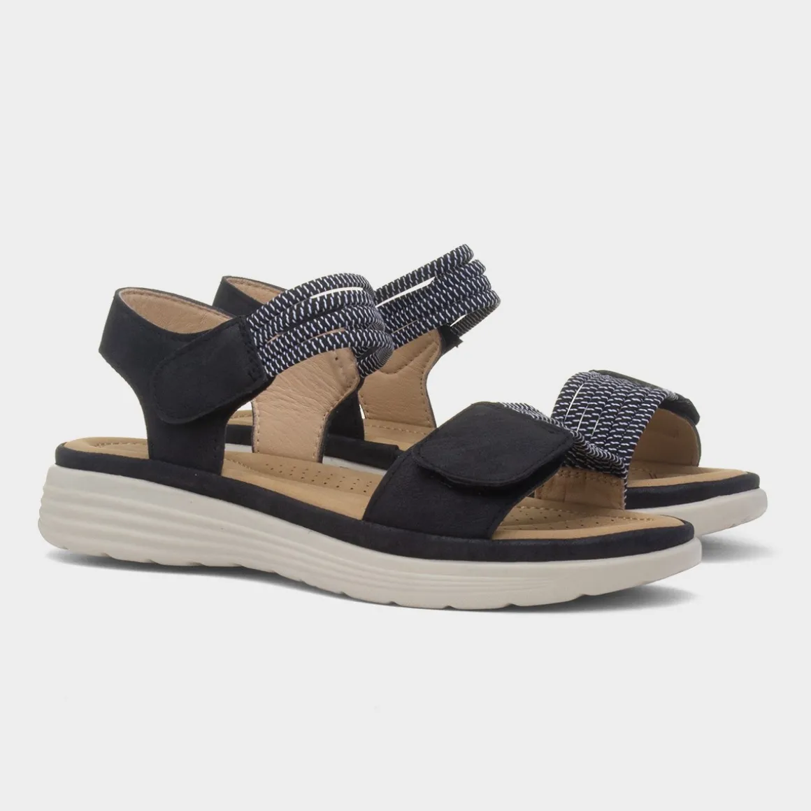 Maya Grace April Womens Black Easy Fasten Sandal