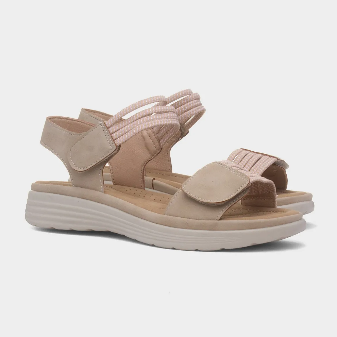 Maya Grace April Womens Beige Easy Fasten Sandal