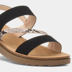 Maya Grace Eden Womens Black Wider Fit Sandal