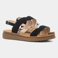 Maya Grace Eden Womens Black Wider Fit Sandal