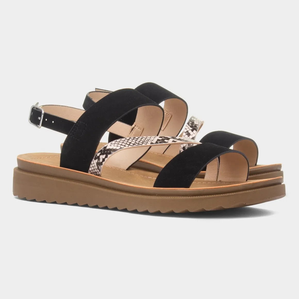 Maya Grace Eden Womens Black Wider Fit Sandal