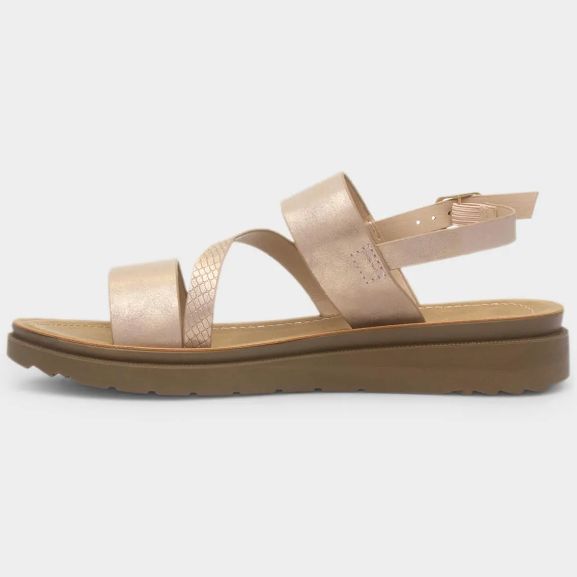 Maya Grace Eden Womens Rose Gold Wider Fit Sandal