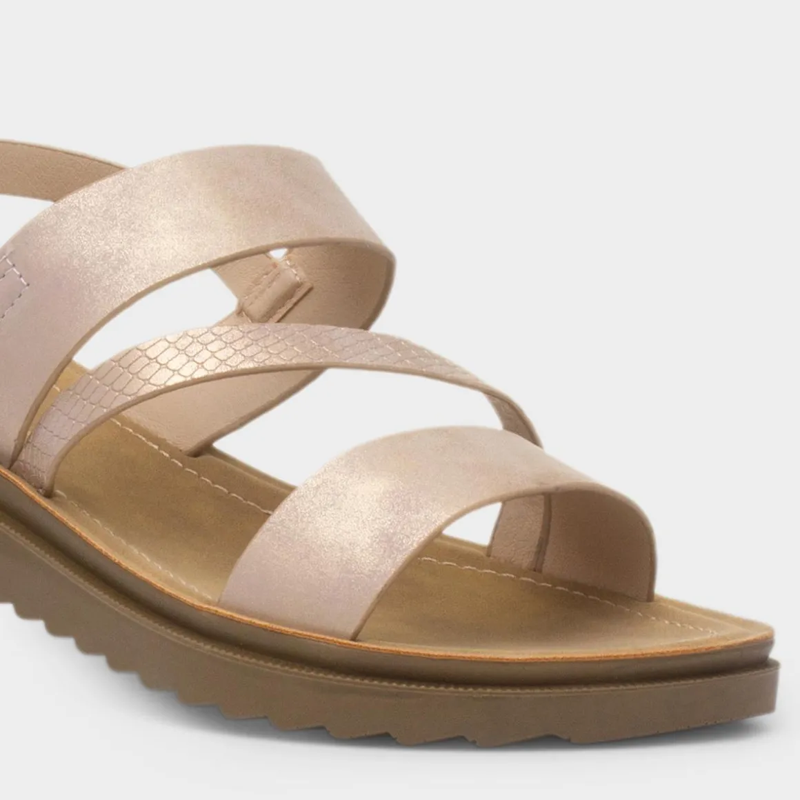 Maya Grace Eden Womens Rose Gold Wider Fit Sandal