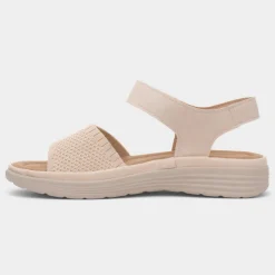 Maya Grace Ella Womens Beige Easy Fasten Sandal