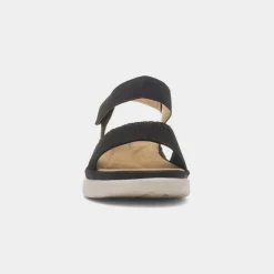 Maya Grace Ella Womens Black Easy Fasten Sandal