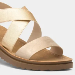 Maya Grace Marlene Womens Gold Strappy Sandal