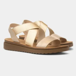 Maya Grace Marlene Womens Gold Strappy Sandal