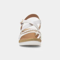 Maya Grace Taylor Womens White Wedge Sandal