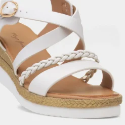 Maya Grace Taylor Womens White Wedge Sandal